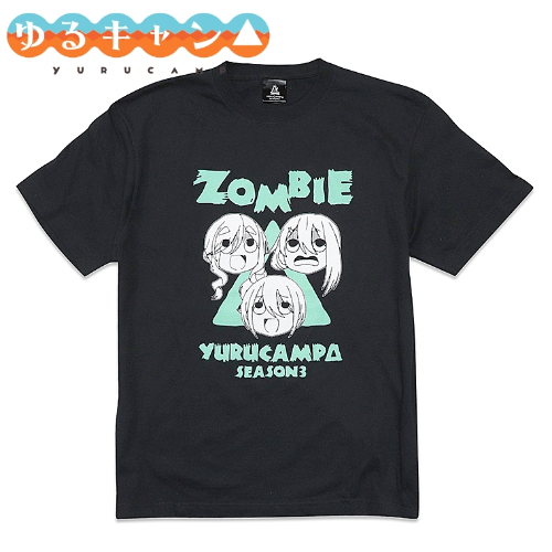 ゆるキャン△ SEASON3 ZOMBIE Tシャツ ブラック※請選擇尺碼 ※不設寄送《24年8月預定》 日版(M碼) 全數$328 / ※不設寄送 / 24年7月5日