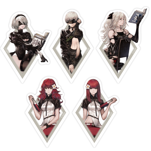 NieR:Automata ステッカーセット 書物(貼紙)(全套5個入)※不設寄送《25年6月預定》 日版 全數$128 / ※不設寄送 / 25年5月12日